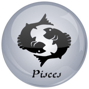 Pisces Astrology Grey 58mm Fridge Magnet