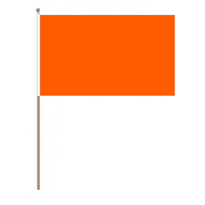Plain Orange Hand Flag - Large