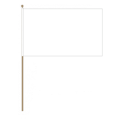 Plain White Hand Flag - Large