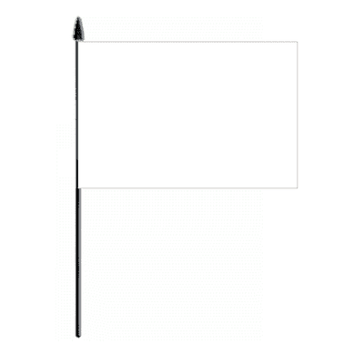 Plain White Hand Flag - Medium
