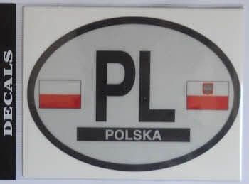 Poland Country Flag Oval Decal.