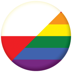 Poland Gay Pride Flag 25mm Pin Button Badge
