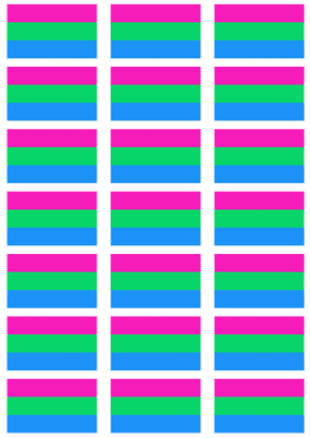 Polysexual Pride Flag Stickers - 21 per sheet