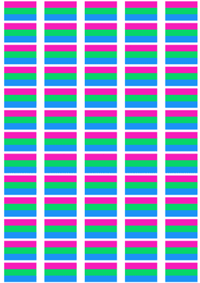 Polysexual Pride Flag Stickers - 65 per sheet
