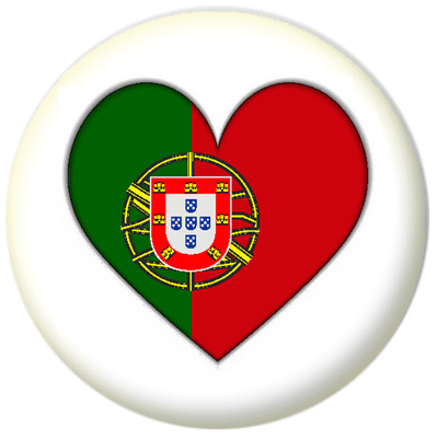 Portugal Country Flag Heart 25mm Button Badge
