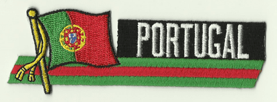 Portugal Embroidered Flag Patch, style 01.