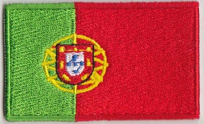 Portugal Embroidered Flag Patch, style 04.