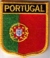 Portugal Embroidered Flag Patch, style 07.