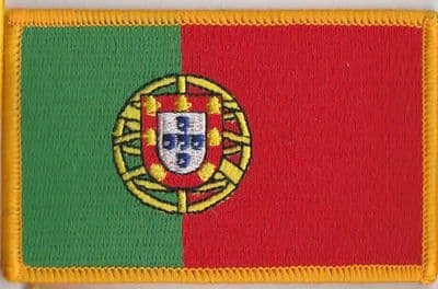 Portugal Embroidered Flag Patch, style 08.