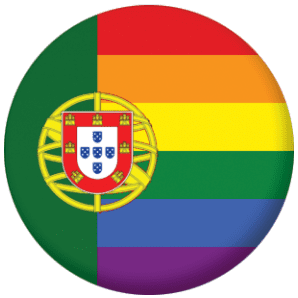 Portugal Gay Pride Flag 58mm Mirror Keyring