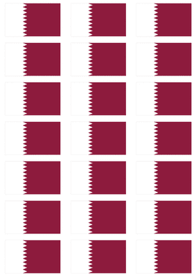 Qatar Flag Stickers - 21 per sheet