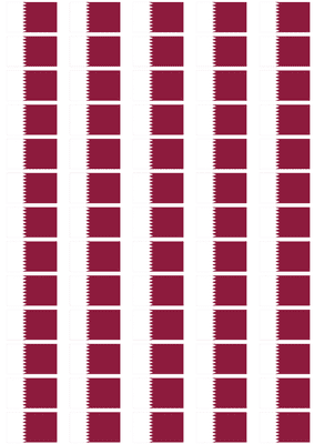 Qatar Flag Stickers - 65 per sheet