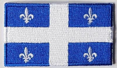 Quebec Embroidered Flag Patch, style 04