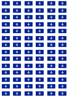 Quebec Flag Stickers - 21 per sheet