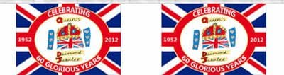 Queen's Diamond Jubilee Bunting, rectangular, 10 metre, 60 Glorious Years.