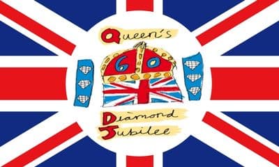Queen's Diamond Jubilee Large Flag - 5' x 3', official design.