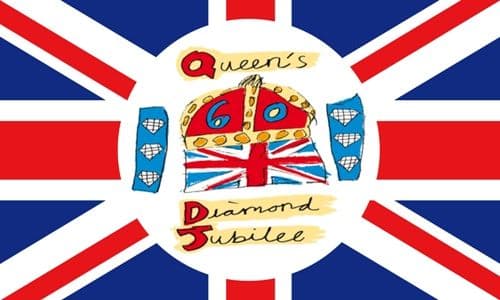 Queen's Diamond Jubilee Large Flag - 5' x 3', official design.