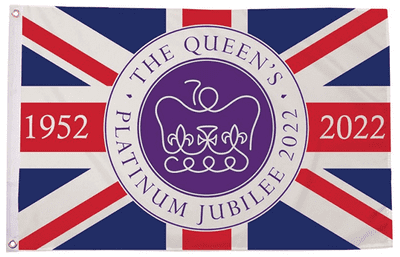 Queen's Platinum Jubilee Large Flag (UK Date) - 5' x 3'