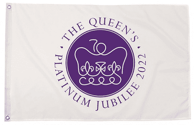 Queen's Platinum Jubilee Large Flag (White) - 5' x 3'