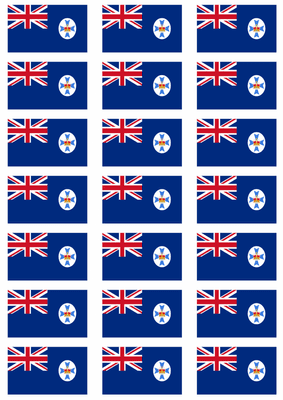 Queensland Flag Stickers - 21 per sheet