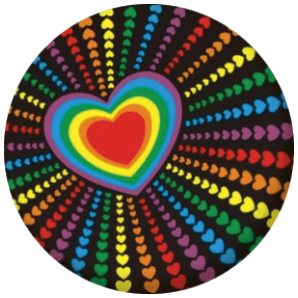 Rainbow Heart Flag 58mm Mirror
