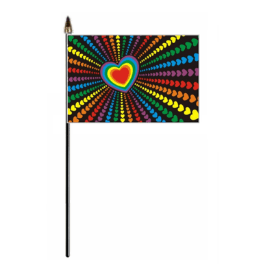 Rainbow Love Heart Hand Flag - Small