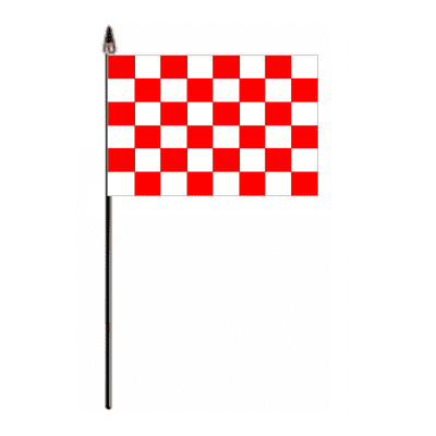 Red and White Checkered Hand Flag - Small