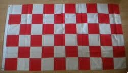 Red and White Checkered Large Flag - 5' x 3'.