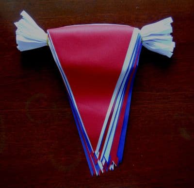 Red, White and Blue Bunting, triangular, 20 metre