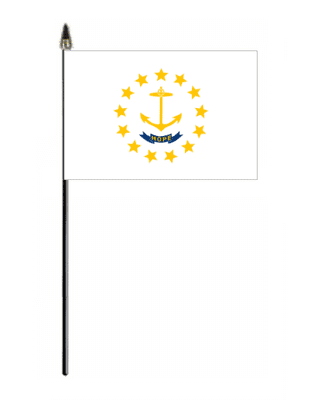 Rhode Islands Hand Flag - Small.