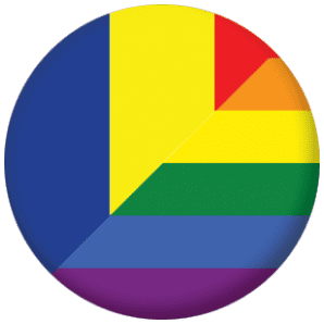 Romania Gay Pride Flag 25mm Pin Button Badge
