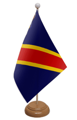 Royal Electrical and Mechanical Engineers Desk / Table Flag with wooden stand and base