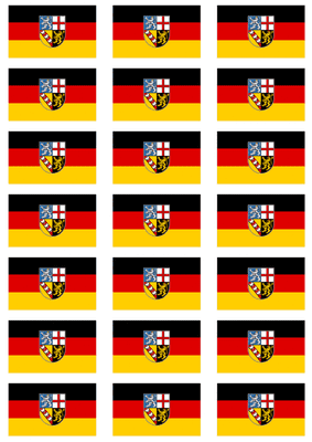 Saarland Flag Stickers - 21 per sheet