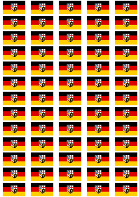 Saarland Flag Stickers - 65 per sheet