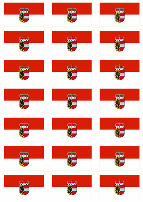Salzburg Flag Stickers - 21 per sheet