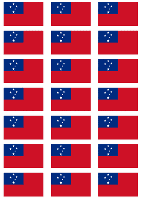 Samoa Flag Stickers - 21 per sheet