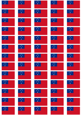 Samoa Flag Stickers - 65 per sheet