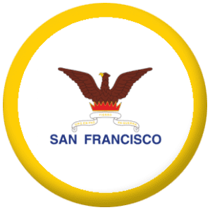 San Francisco (California) Flag 58mm Button Badge