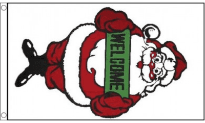 Santa Welcome Large Christmas Flag - 5' x 3'.