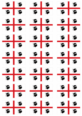 Sardinia Flag Stickers - 21 per sheet