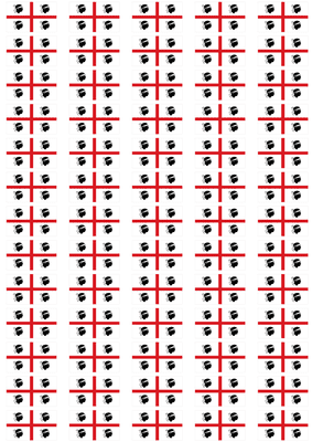 Sardinia Flag Stickers - 65 per sheet