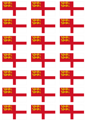 Sark Island Flag Stickers - 21 per sheet