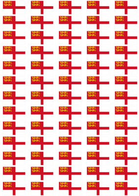 Sark Island Flag Stickers - 65 per sheet