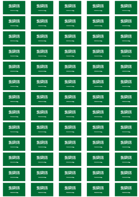 Saudi Arabia Flag Stickers - 65 per sheet