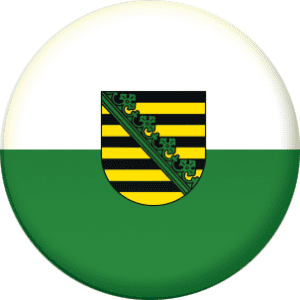 Saxony Flag 58mm Button Badge