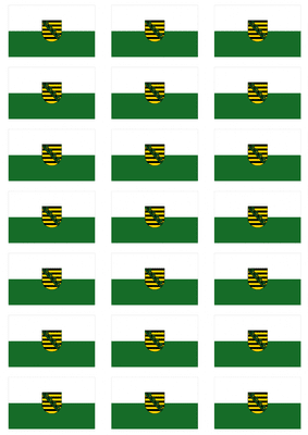 Saxony Flag Stickers - 21 per sheet