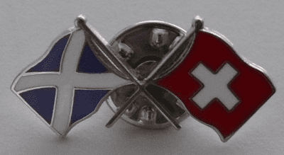 Scotland and Switzerland Friendship Flag Pin Badge