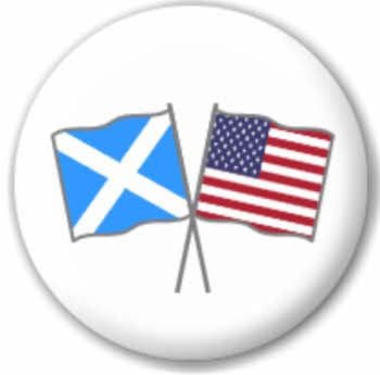 Scotland and USA Friendship Flag 25mm Pin Button Badge