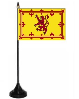 Scotland Lion Desk / Table Flag with plastic stand and base