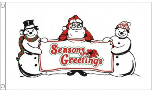 Seasons Greetings Large Christmas Flag - 5' x 3'.